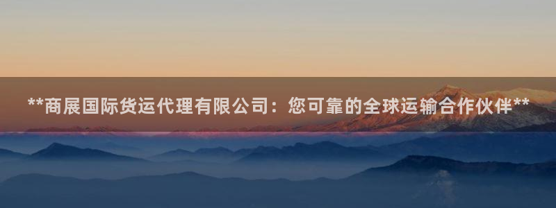 尊龙凯时人生就博：**商展国际货运代理有限公司：您可靠的