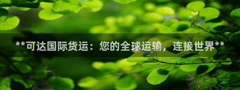z6尊龙凯时旗舰厅首页：**可达国际货运：您的全球运输，